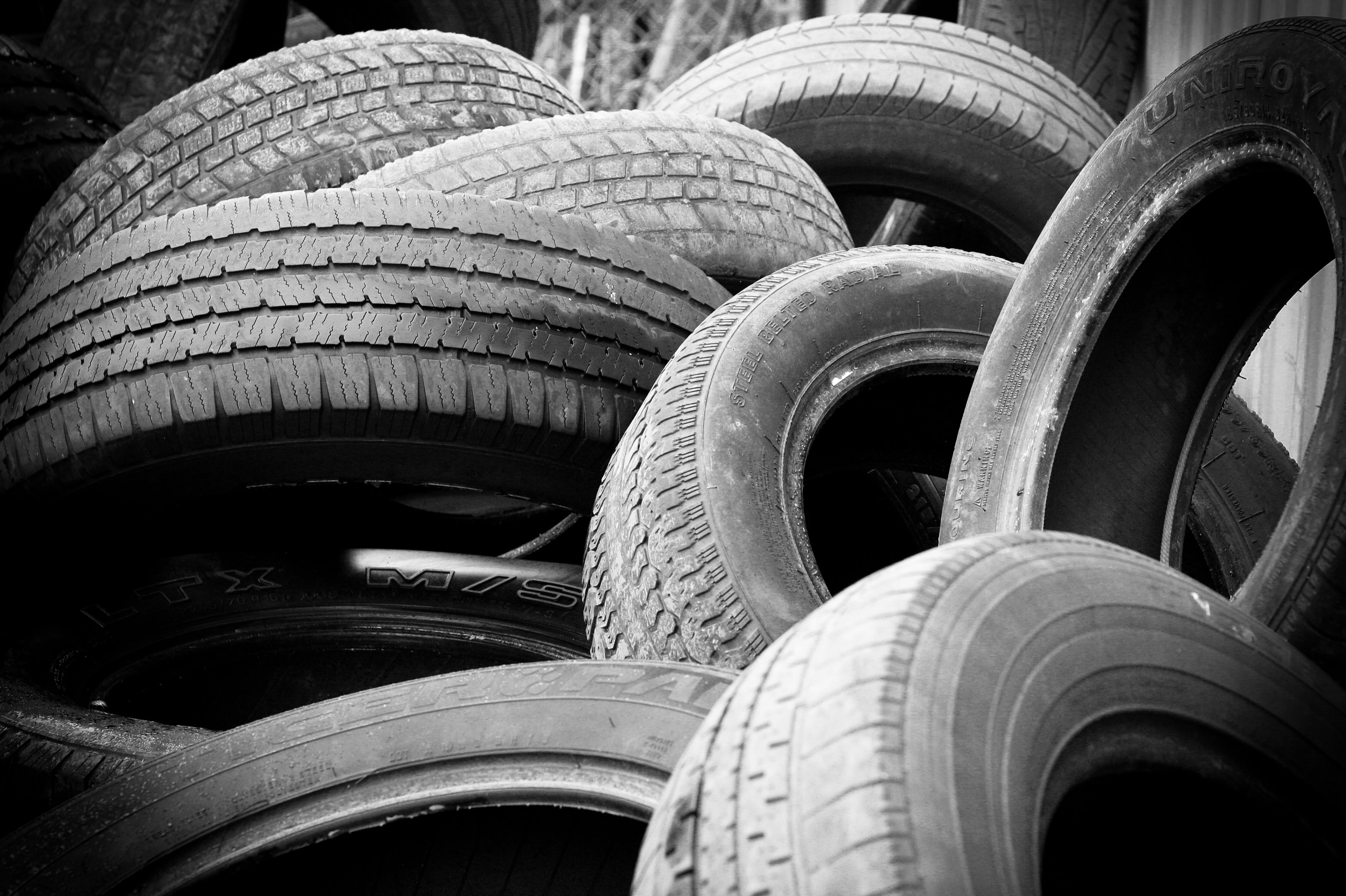 Image of old tires in a pile